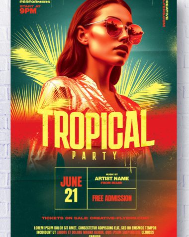 Tropical Party flyer template