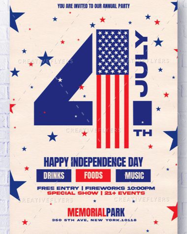 July 4 Flyer in Patriotic Colors