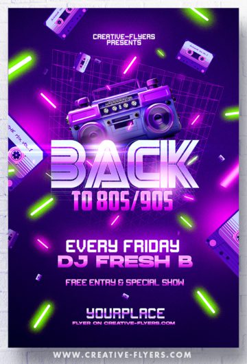 Back To 80s-90s Party templates