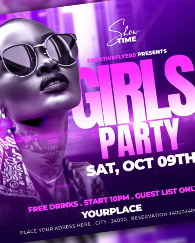 Girls party flyer