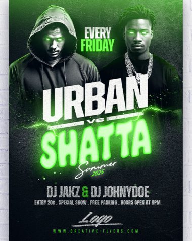 Urban and shatta party flyer