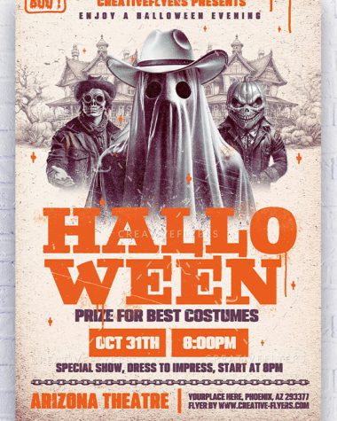 Retro poster for halloween